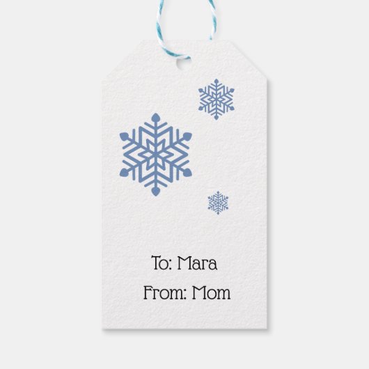 Snowflake Kisses en Holiday Wishes Cadeaulabel (Achterkant)