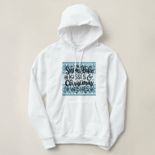 Snowflake Kisses en kerstwensen Hoodie