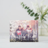 Snowflake Kisses & Heartfelt Wishes | Foto van de  Feestdagenkaart (Staand voorkant)