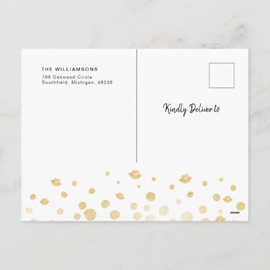 Snowflake Kisses & Heartfelt Wishes | Foto van de  Feestdagenkaart (Achterkant)