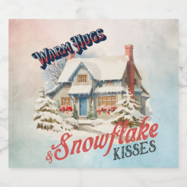 SnowFlake Kisses - labelset Sparkling Wijnetiket