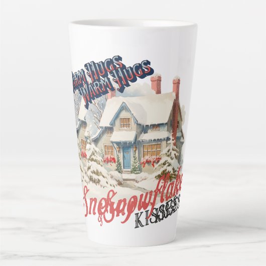 SnowFlake Kisses Latte Mok (Voorkant)