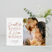 Snowflake Kisses Pas getrouwd Christmas Three 3 Fo Folie Feestdagenkaart (Staand Voorkant)