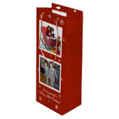 Snowflake Kisses Wijn Cadeautas (Voorkant Gekanteld)