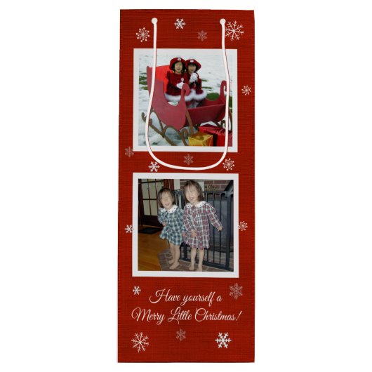 Snowflake Kisses Wijn Cadeautas (Voorkant)