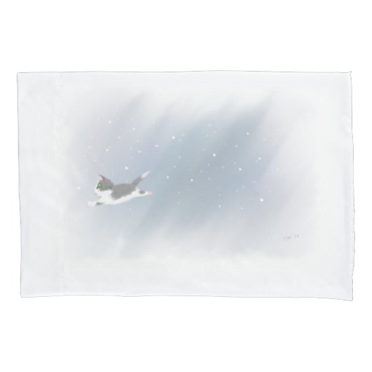 Snowflake Kitten Kussensloop (Voorkant)