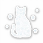 Snowflake Kitty — Minimalist Winter Cat Sticker (Voorkant)
