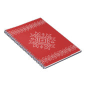 Snowflake kruis stikkeren rode kerstvakantie notitieboek (Rechterzijde)