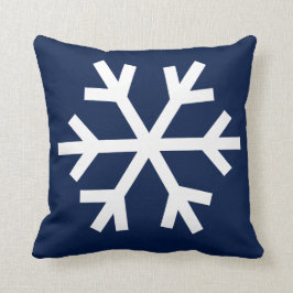 Snowflake-kussen - blauw van de marine kussen
