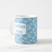 Snowflake kussen blauw wintervakantie mok (Voorkant links)