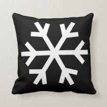 Snowflake kussen - zwart