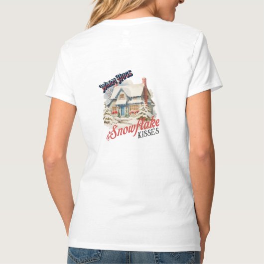 SnowFlake Kusses T-shirt voor dames (Achterkant)