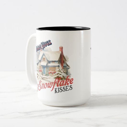 SnowFlake kust tweetonige mok (Voorkant links)
