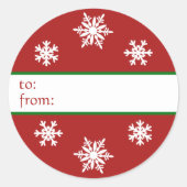 Snowflake Label met kerstcadeaus (Voorkant)