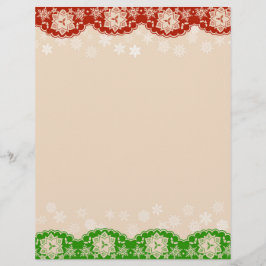 Snowflake Lace Christmas Garland Stationery Briefhoofd