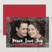 Snowflake Lace Lijst Vakantiefoto Feestdagenkaart (Voorkant / Achterkant)