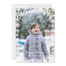 Snowflake Lace Photo Holiday Card