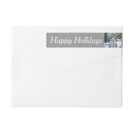 Snowflake Lace Photo Holiday Return Label