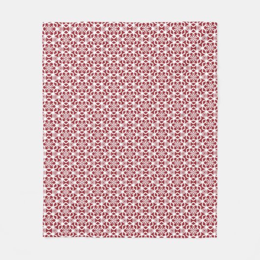 Snowflake Lace Red en White Fleece Blanket (Voorkant)