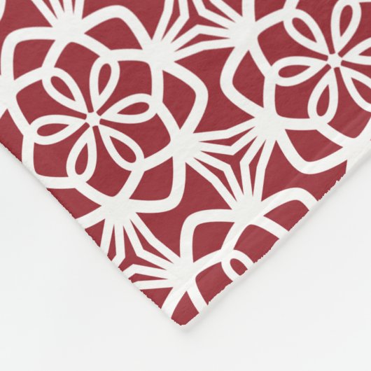 Snowflake Lace Red en White Fleece Blanket Deken (Hoek)