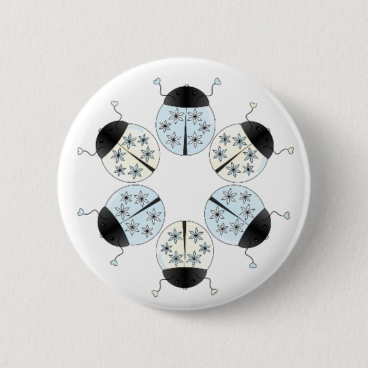Snowflake Ladybug Ronde Button 5,7 Cm (Voorkant)