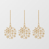Snowflake lampen goudglitterverpakking met drie ru raamsticker (Vel)