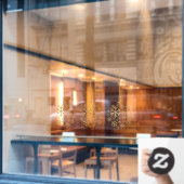 Snowflake lampen goudglitterverpakking met drie ru raamsticker (Cafe Raam)