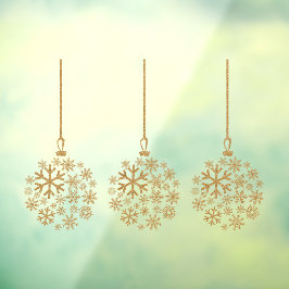 Snowflake lampen goudglitterverpakking met drie ru raamsticker