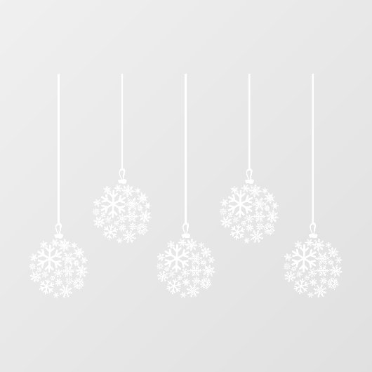 Snowflake lampen white_ pack van vijf raamkogels 2 raamsticker (Vel)