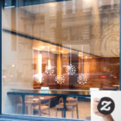 Snowflake lampen white_ pack van vijf raamkogels 2 raamsticker (Cafe Raam)