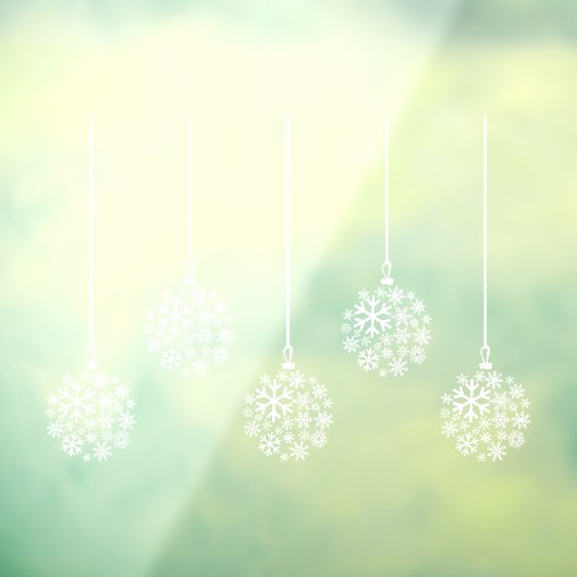 Snowflake lampen white_ pack van vijf raamkogels 2 raamsticker (Vel 3)