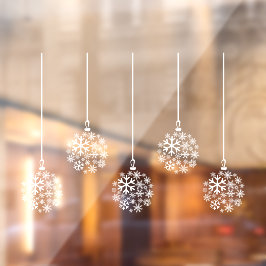 Snowflake lampen white_ pack van vijf raamkogels 2 raamsticker