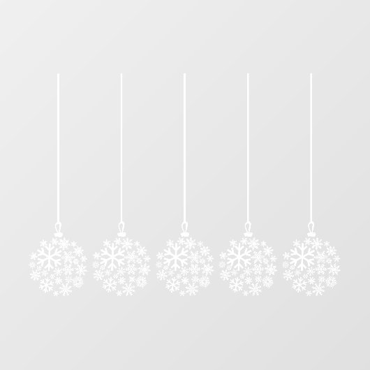 Snowflake lampen white_ pack van vijf raamkogels raamsticker (Vel)