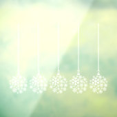 Snowflake lampen white_ pack van vijf raamkogels raamsticker (Vel 3)