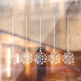 Snowflake lampen white_ pack van vijf raamkogels raamsticker