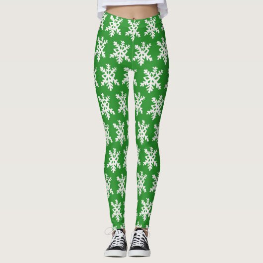 Snowflake Leggings Green (Voorkant)