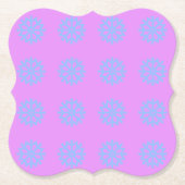 Snowflake Light Blue Winter Festive Pattern Lila Kartonnen Onderzetters (Voorkant)