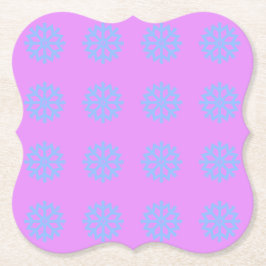 Snowflake Light Blue Winter Festive Pattern Lila Kartonnen Onderzetters