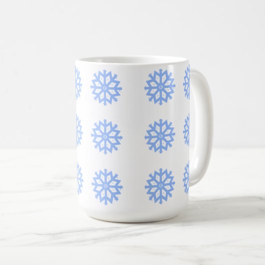 Snowflake Light Winter Pattern Koffiemok (Voorkant rechts)