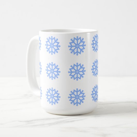 Snowflake Light Winter Pattern Koffiemok (Voorkant links)