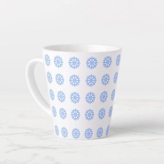 Snowflake Light Winter Pattern Latte Mok (Linkerhoek)