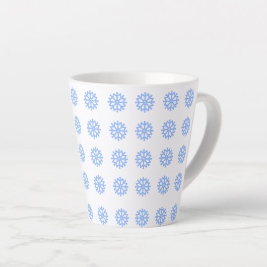 Snowflake Light Winter Pattern Latte Mok (Rechterhoek)