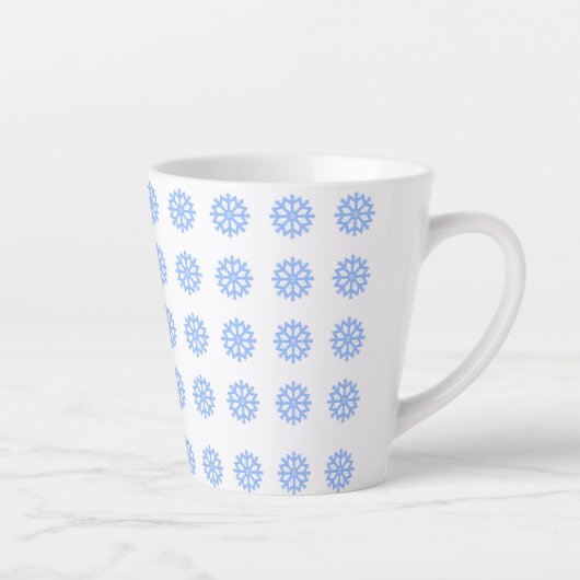 Snowflake Light Winter Pattern Latte Mok (Rechts)