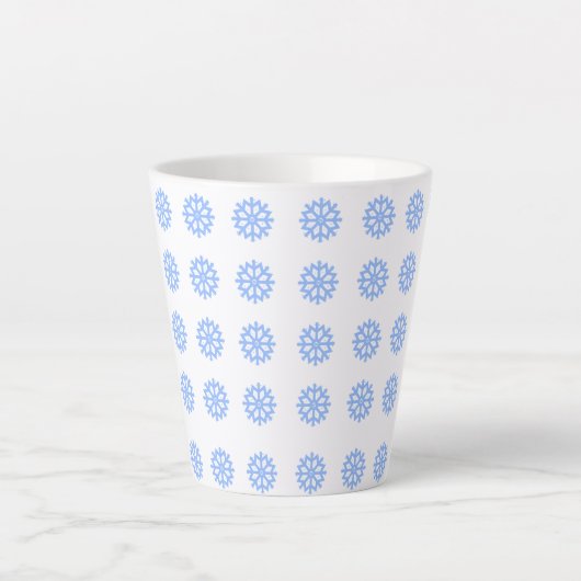 Snowflake Light Winter Pattern Latte Mok (Voorkant)