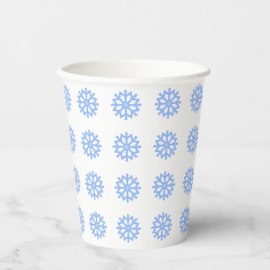 Snowflake Light Winter Pattern Papieren Bekers (Voorkant)