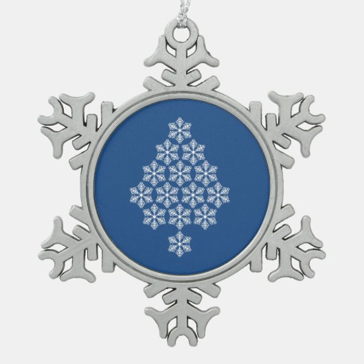 Snowflake Lijst Aangepaste fotoversiering Tin Sneeuwvlok Ornament (Voorkant)