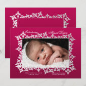 Snowflake Lijst Foto geboorteaankondiging Feestdagenkaart (Voorkant / Achterkant)