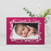 Snowflake Lijst Foto geboorteaankondiging Feestdagenkaart (Staand voorkant)