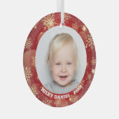 Snowflake Lijst Foto Glas Ornament (Voorkant Rechts)