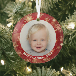 Snowflake Lijst Foto Glas Ornament